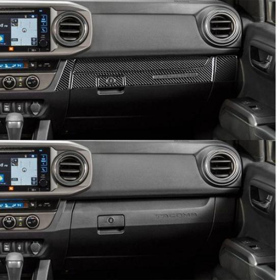 5Pcs Carbon Fiber Interior Passenger Dashboard Cover Trim For Toyota Tacoma