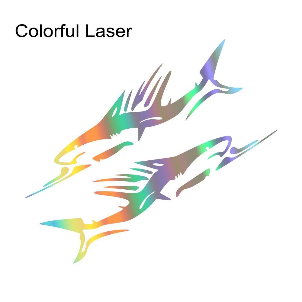 

2PCS Fierce Shark Car Side Skirt Stickers Self-Adhesive Car Stripe Shark Pattern Vinyl Decals Auto Body Decoration Accessories