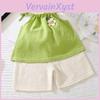 Summer Girl Floral Sleeveless Twopiece Set With Soft Polyester Fabric For Kids