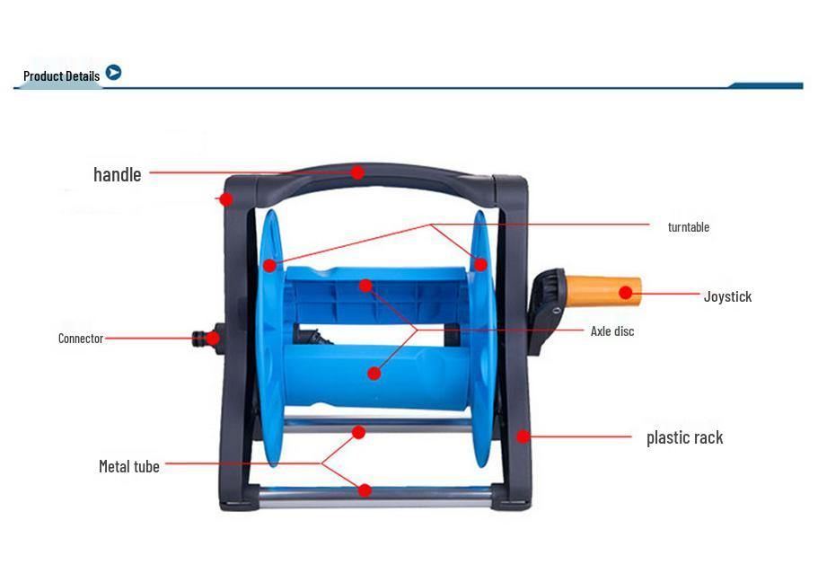 25m Reinforced Water Hose Reel for Car Wash & Garden Watering