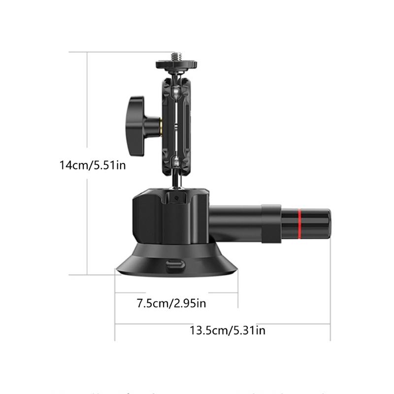 3Inch Extension Vacuum Suction Cup Mount For Action Camera Aluminum Holder With 20KG Load Capacity