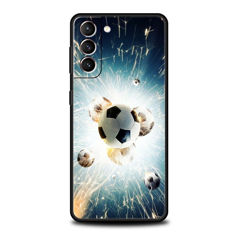 Soccer Ball Football Field Phone Case For Samsung Galaxy S24 S23 S22 5G S20 Ultra S21 FE S10 S9 Plus S10E S8 Lite 20 Soft Cover