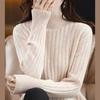 Autumn and winter new knitted sweater women's turtleneck draw loose and thin pullover sweater women's knitted bottoming shirt thickened
