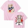 2025 Anime My Hero Academia Himiko Toga T-Shirts Man Women Summer Casual O-Neck Short Sleeve Shirts