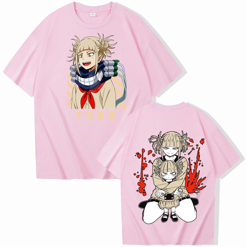 2025 Anime My Hero Academia Himiko Toga T-Shirts Man Women Summer Casual O-Neck Short Sleeve Shirts