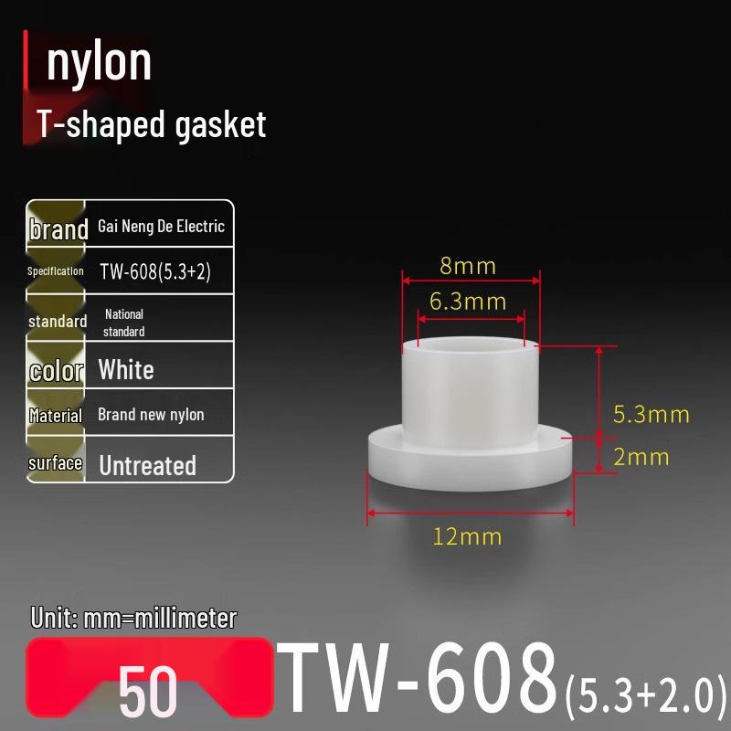 T-förmiger Nylon-Kunststoff-Dichtungsring und Schraubwellenhülse (Für dich: M2-M35)