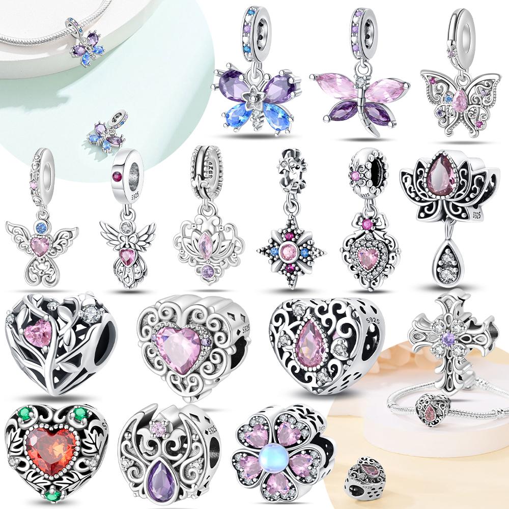 Heart Shaped Copper Guardian Color Romantic Retro Butterfly Charm Bead Charms Bead Charms Compatible With 3mm Authentic Bracelets Do It Yourself Jewel