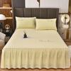 3Pcs Skin Friendly Bed Skirts Full Set Thick Raised Lace Bed Sheets Non Slip Covers for Tatami Mats