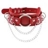 Halloween Punk Gothic Exaggerated O-Chain Pu Leather Collar, Fashionable Daily Wear Accessory