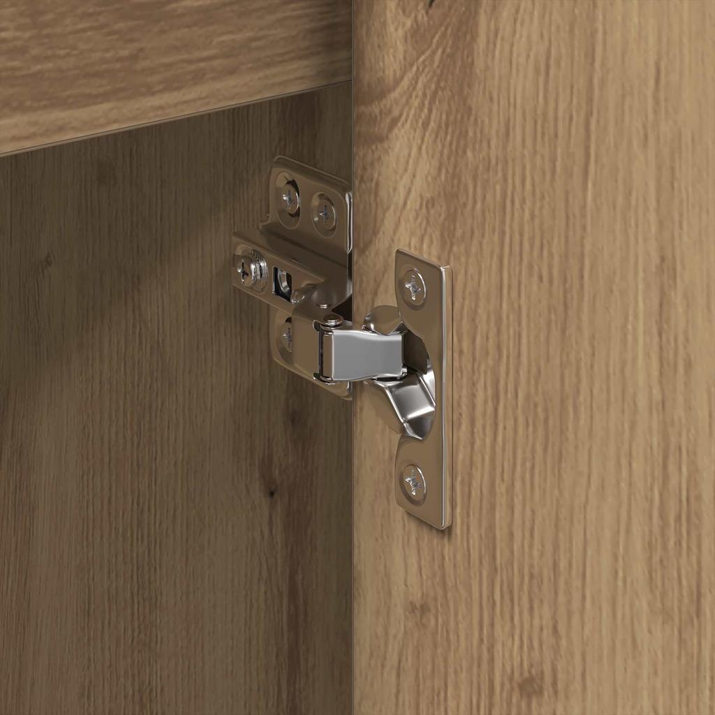 Side Cabinet Rustic Oak Finish 79 x 36 x 75 cm Engineered Wood