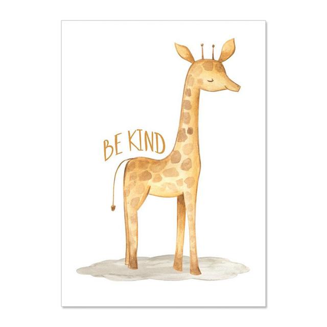 Cute Cartoon Animal Giraffe Lion Nursery Wall Art Canvas Painting Posters And Prints Wall Pictures Baby Kids Room Décor No Frame
