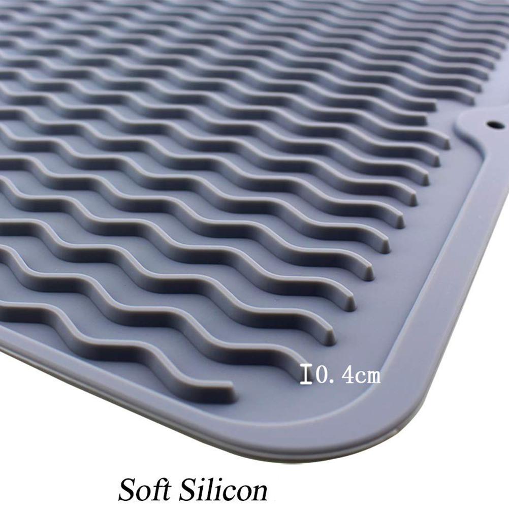 Silicone Dish Drying Mat Kitchen Drainer Dish Draining Mat Sink Mat Large Dish Drying Mat