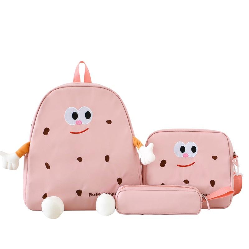 Biscuit Backpack Female Japanese Ins Wind Soft Cute Cartoon Cute Canvas Backpack Girl Student School Bag