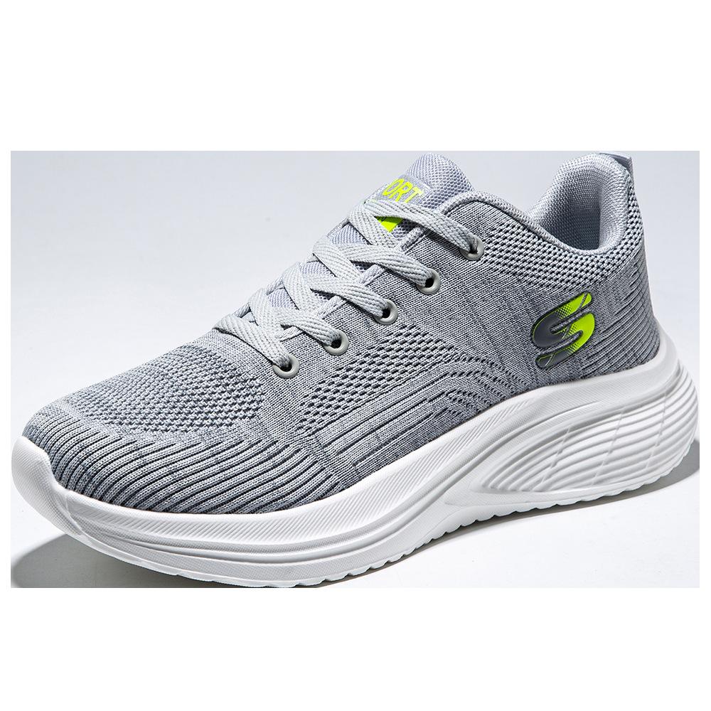 

New shoes fly-woven mesh breathable men s and women s same casual sports shoes cold sticky lightweight soft sole middle-aged and elderly walking shoes 44