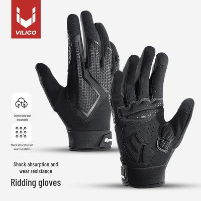 Herren Stoßdämpfende Radhandschuhe - Atmungsaktiv, Rutschfest, Touchscreen-kompatibel für Frühling/Sommer Outdoor-Sportarten