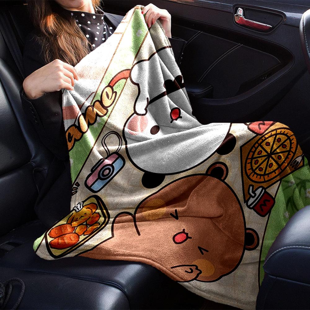 Custom Name Bubu Dudu Theme Printed Blanket - Perfect for Couch, Bed, Travel & Outdoor Use | Machine Washable, Cozy & Durable.