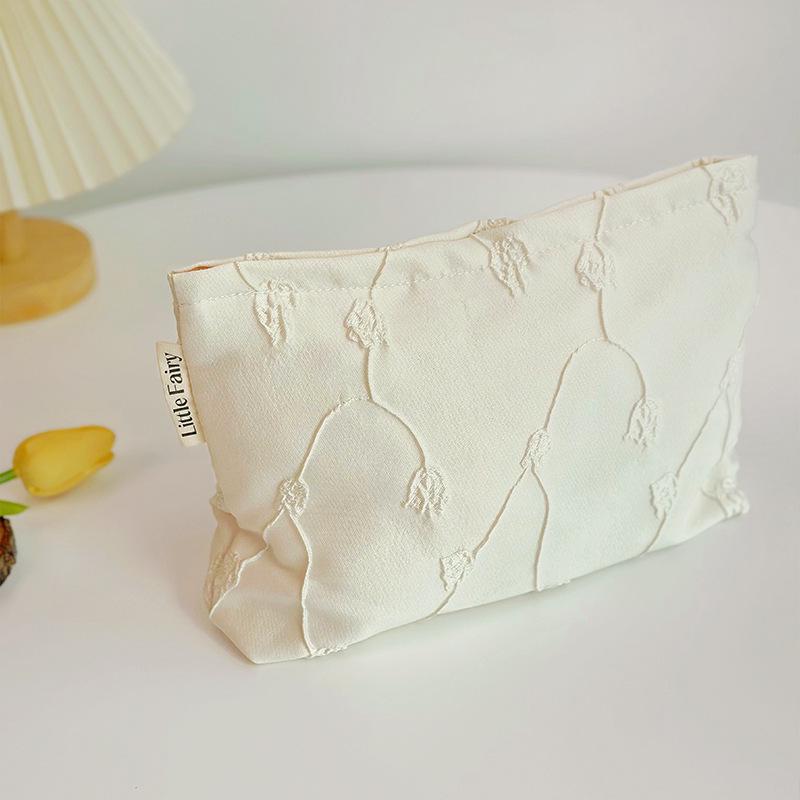 Pink Floral Makeup Bag: Women's Portable, Large Capacity, Small Size Travel Toiletry and Skincare Storage Bag