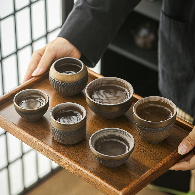Retro Coarse Pottery Jumping Knife Craft Master Cup Teacup Tea Cup Single Cup Kung Fu Tea Set Household Teacup