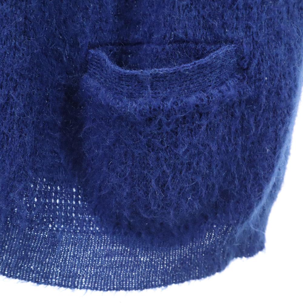 Auon Knit 70s 80s vintage Long sleeve knit cardigan Blue navy blue Women Used