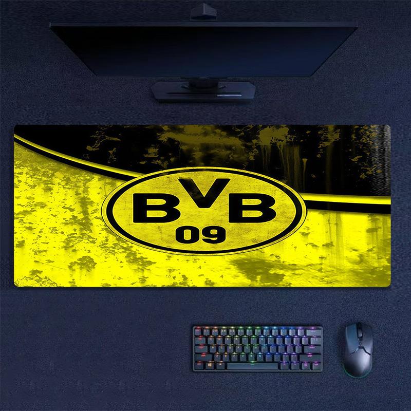 Poduszka z nadrukiem Borussia Dortmund Antypoślizgowa Mata pod mysz do laptopa/tabletu XXL Mata do gry na mini PC Z blokowaną krawędzią
