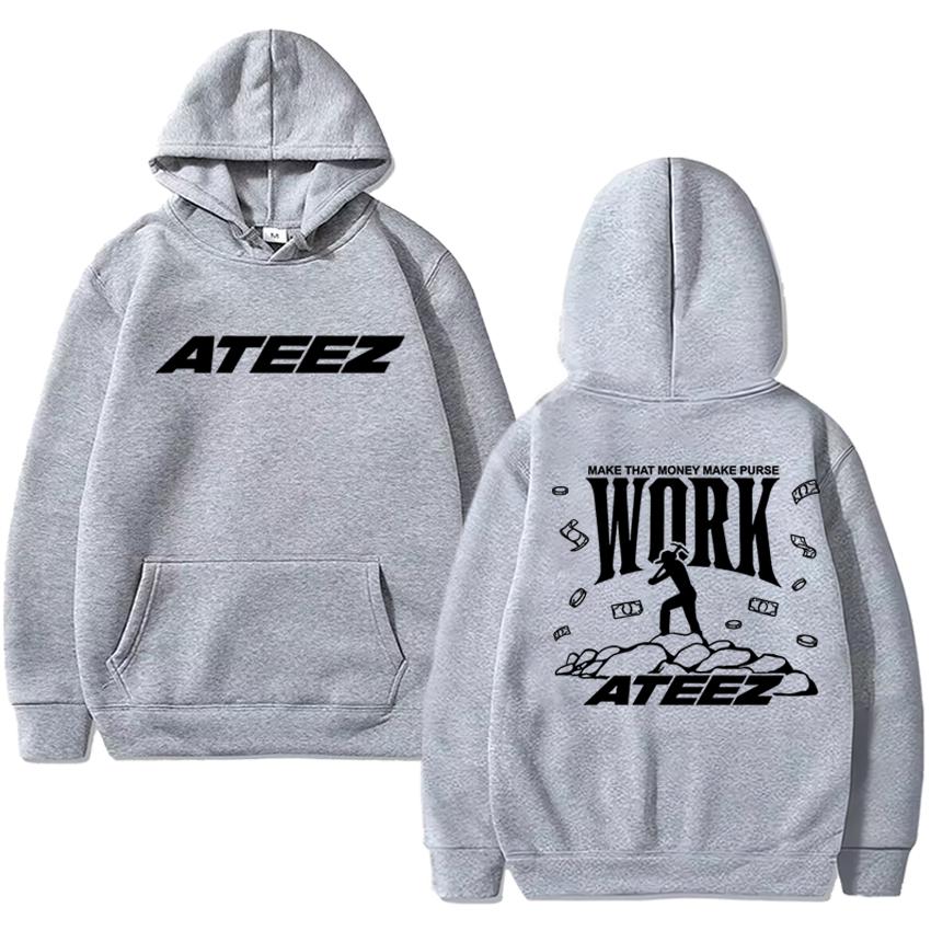 Kpop Ateez World Tour 2025 New Double Sided Printed Hoodies Unisex Fashion Y2k Pullovers Men Women Fleece Long Sleeve Sweatshirt