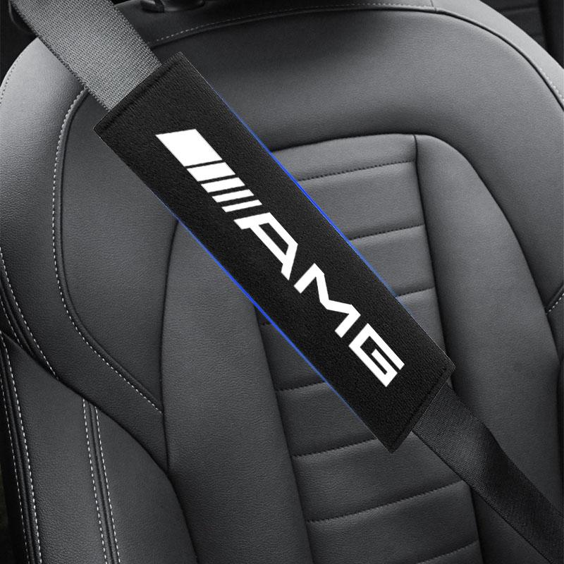 2Pcs Car Seat Shoulder Belt Cover Protector Pad Auto Accessories For Mercedes Benz AMG GLE GLS GLC CLA GLB ML C500 C200 C300 W204 W206 W205 W212 W203
