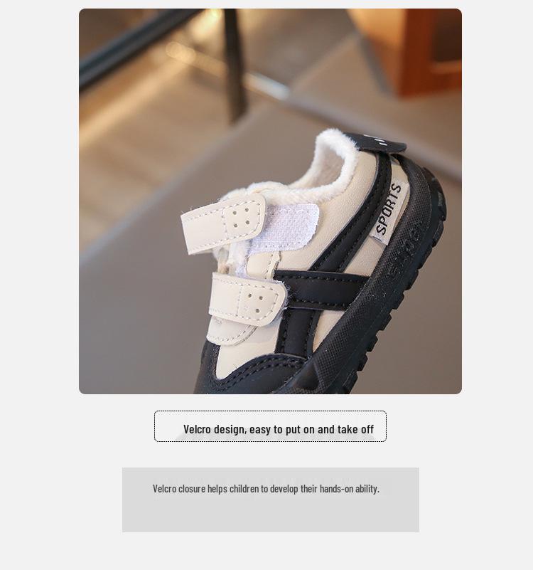 New Soft-Soled Sports Shoes for Boys and Girls - Toddler & Infant Fleece-Lined, Anti-Slip, Anti-Kick Cotton Shoes
