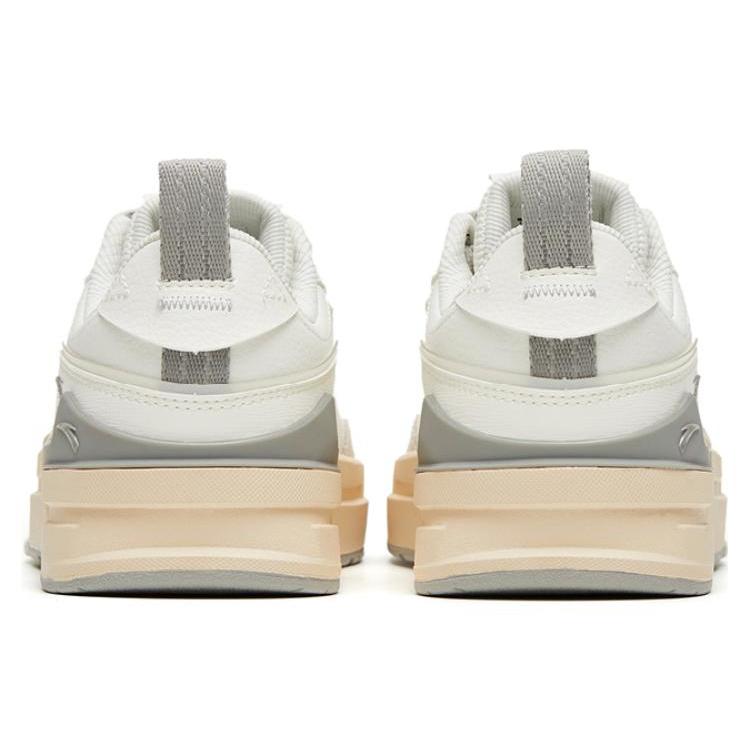 Anta Bump Leather Slip Resistant Abrasion Resistant Low Top Skateboard Shoes Women's White 922328076-1