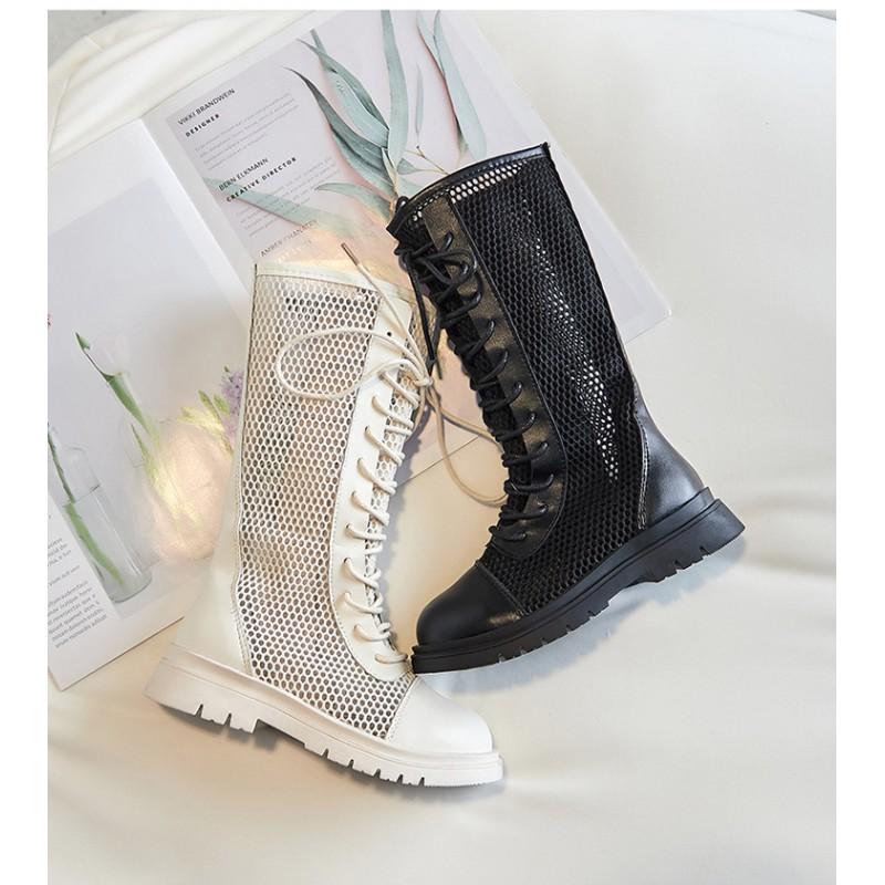 Kids Girls Boys Ankle Boots Openwork Side Zip Flat Booties Casual Rubber Sole