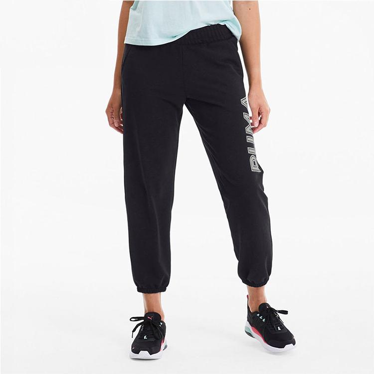 Puma Casual Sports Tapered Cropped Pants Women Bottoms Black 582932-01