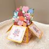 Creative Pop Up Mothers Day Cards Floral Bouquet Best Wishes 3D Greeting Cards Handmade Gift Wishes Card Mothers Day Gift