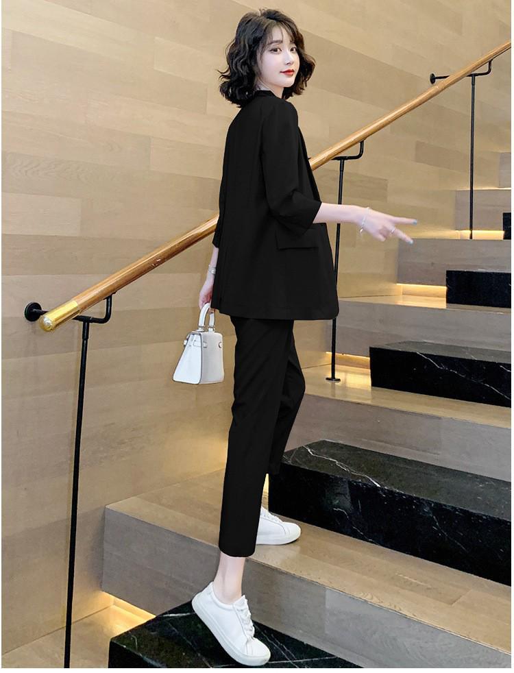 Women's Plus Size Professional Casual Suit Set - Spring/Summer Fashion 8019