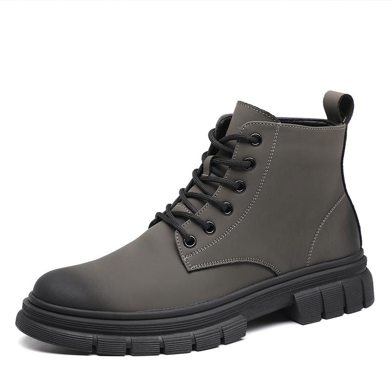 Fashion Men's Casual Autumn Winter Boots Lace-up Original Leather Shoes Tooling Work Boot Outdoors Cowboy Platform Ankle Botas Masculina