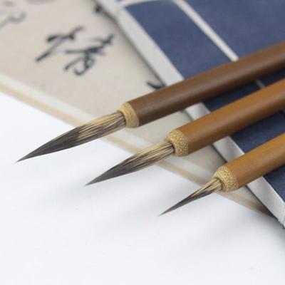 3Pcs Chinese Art Painting Brush Pen S M L for Hook Line Watercolor Calligraphy Natural Hair Brushes Professional Art Tools