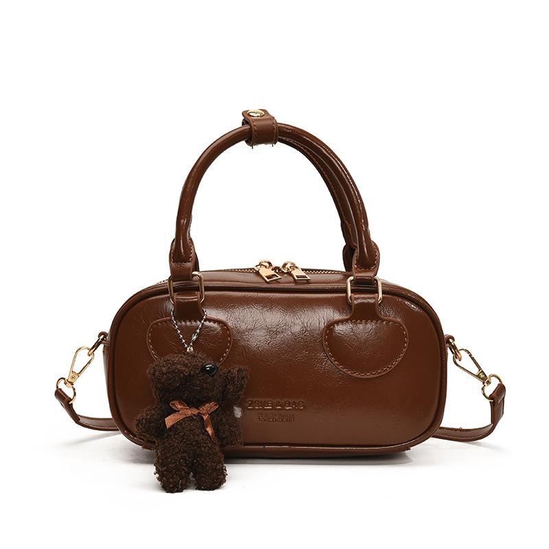 Popular Hot-selling Maillard Premium Oil Wax Leather Portable Boston Bag Women's Versatile Commuter Simple Messenger Bag