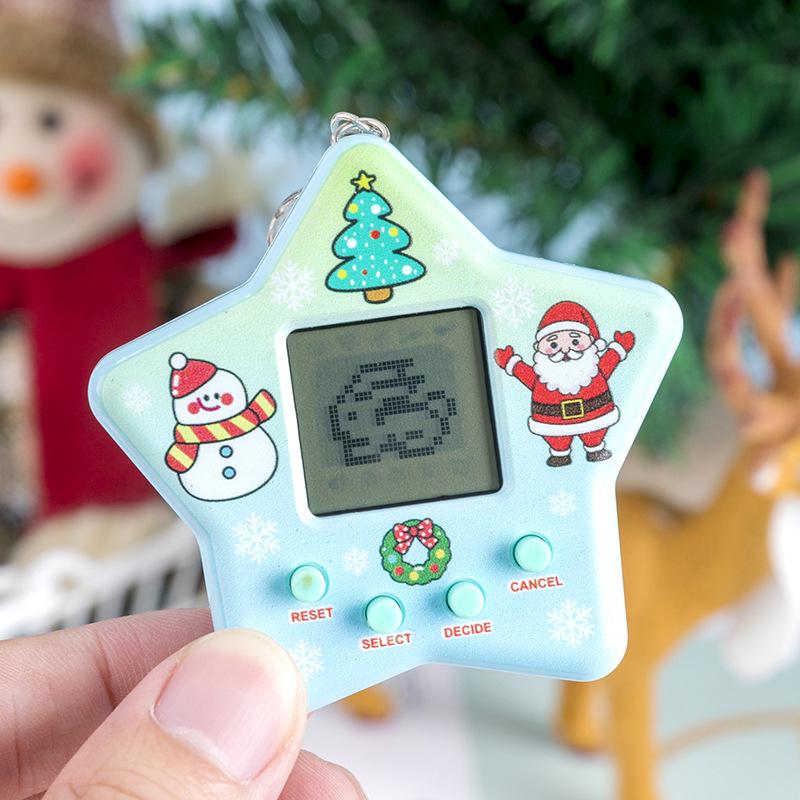 Electronic Pet Game Handheld Virtual Feeding Mini Cartoon Toy Keychain синий