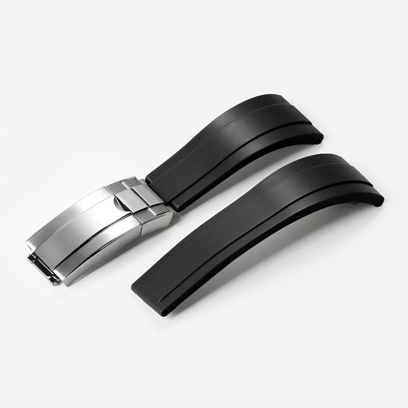 Rubber Watch Strap 20mm for Rolex Water Ghost Series Wrist Band Waterproof Silicone Watch Band Fold Buckle Men Sport Bracelet