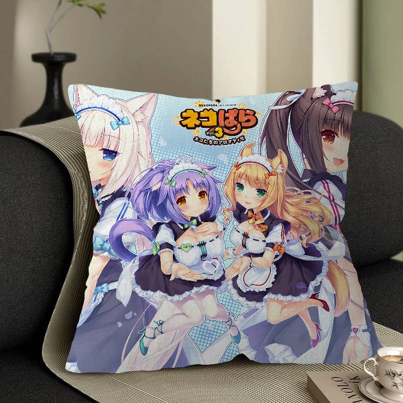 Cute Nekopara Personalized Picture Text Home Decorative Pillows Household Gifts 45X45Cm