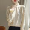New Winter Style Small Fragrance Style Black Ears Half Turtle Neck Bottom Shirt for Women High-end Style Women's High-end Style Sweater