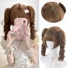 Peruka Cosplay Lolita z grzywką Syntetyczne krótkie włosy Bob Modne cięcie Księżniczka Podwójny kucyk Dziewczęce