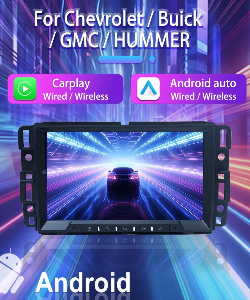 Chevrolet GMC In-Car Navigation Android GPS HD Reverse Camera & CarPlay Player