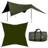 LUHANA Tarp Shelter Type Black Coating Water Pressure Resistance 8000mm Waterproof Lightweight (Army Green)
