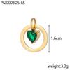 CARLIDANA Dainty Stainless Steel Crystal Charms for Jewelry Making Women Necklace Round 12 Zircon Birthstone Heart Pendants