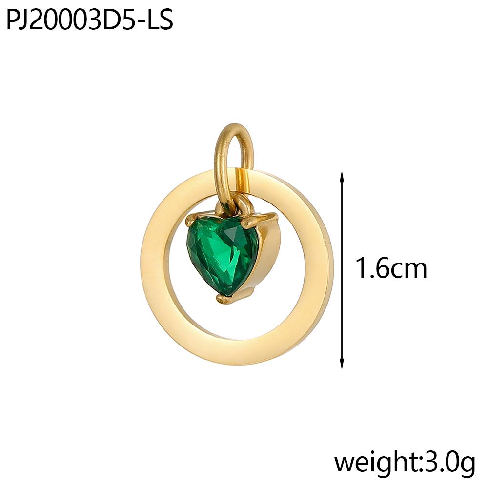 CARLIDANA Dainty Stainless Steel Crystal Charms for Jewelry Making Women Necklace Round 12 Zircon Birthstone Heart Pendants