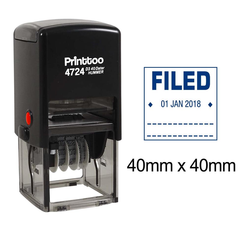 Printtoo Office Stationery Self Inking Dater Stamp With Filed Text Date Rubber