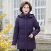 Korean Style Women's Mid Length Down Jacket Winter Thickened White Duck Down Coat for Middle Aged Mother