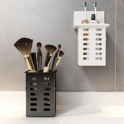 No Drill Toothbrush Storage Rack Self Adhesive Makeup Brush Storage Box  for Kitchen