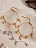 Qiong Yao Zirconia Cat Bell Pendant Necklace & Bracelet DIY Set - Stainless Steel