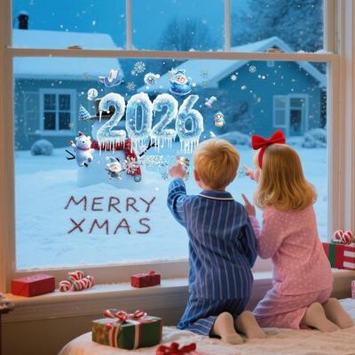 Christmas Window Stickers 2026 Ice Snowflake Cute Decals Cute Stickers Christmas Window Decorations For Glass Mirror Door Car