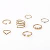 Ring, Wind Joint Ring Combination 7-Piece Set Pentagram Open Spring Ring Female